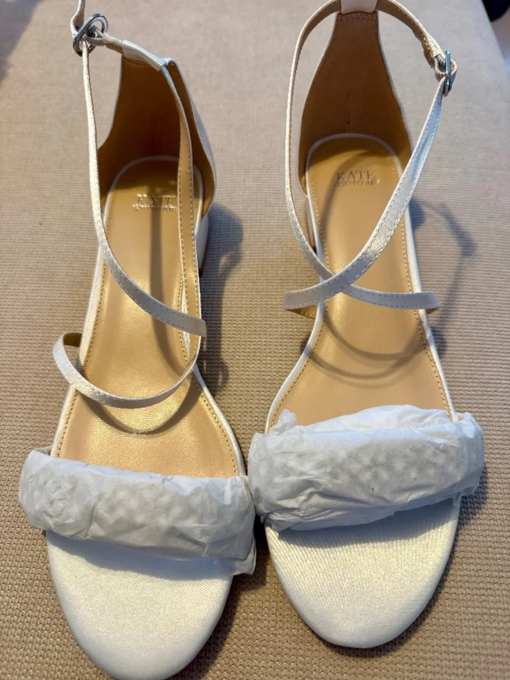 Kate Whitcomb Camila Ivory Sandals Size 10 (Brand New)